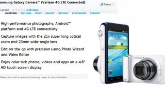 Samsung Lists Galaxy Camera with Verizon LTE on its Website