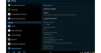 Samsung Galaxy Tab 7.7 "About device" screenshot