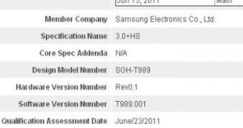 Samsung T989 Bluetooth certification