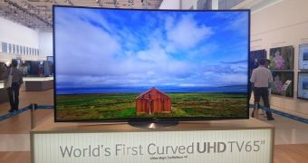 A Samsung curved UHD TV