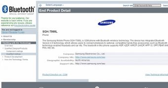 Samsung Galaxy S III at Bluetooth SIG