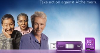 The SanDisk "Take Action Against Alzheimer's" poster