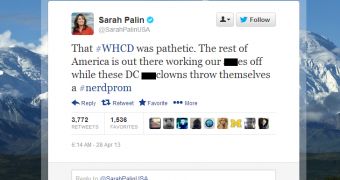 Sarah Palin Blasts “Nerd Prom” White House Correspondents’ Dinner – Photo