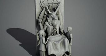 A 3D recreation of the Satanic statue's design