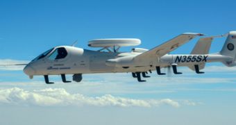 Northrop's Firebird aircraft carrying the new, repurposed satellite communication systems