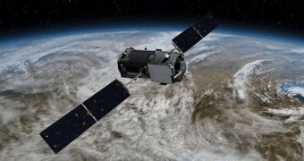 Rendering of OCO-2 in Earth's orbit