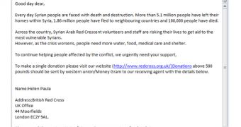 Fake Red Cross donations email
