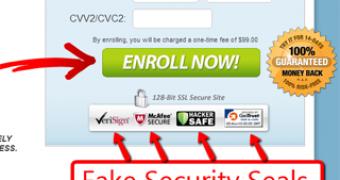 Home Cash Profits site displays fake trust seals