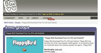 Shady website promising Flappy Bird downloads