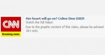 Scam messages say Celine Dion has died