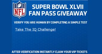 Super Bowl scam website