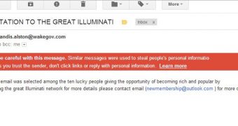 Illuminati-themed scam email