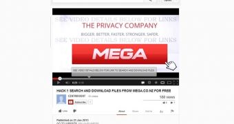 YouTube video advertises Mega "hack"