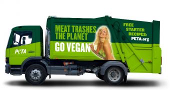 One of PETA's 'Lettuce Ladies' is soon to feature in an ad posted on garbage trucks