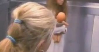 Hidden camera show pranks people in the elevator