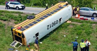 School bus capsizes on route Kansas 7