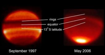 The phenomenon is only visible from Earth once every 15 years, when temperatures express variations accoring to altitude