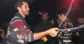 Scott Disick parties with Kourtney Kardashian's mother, Kris Jenner, and her young ex-boyfriend