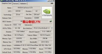 Screenshot Reveals Specifications of NVIDIA GeForce GTX 760