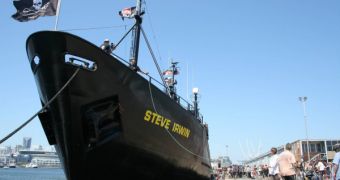 The Steve Irwin docked in Melbourne