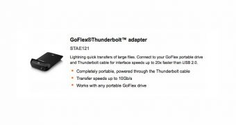 Seagate GoFlex Thunderbolt adapter for GoFlex external drives