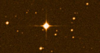 Digital Sky Survey photo of the red dwarf star Gliese 581