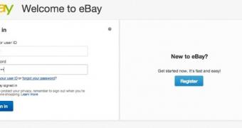 eBay login screen