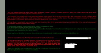 Message displayed to ransomware victims