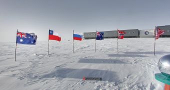 The ceremonial South Pole in Street View