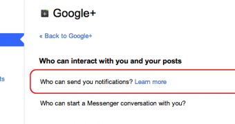 Select who to get notifications from on Google+