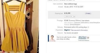 A photo of a yellow dress received a lot of attention on eBay