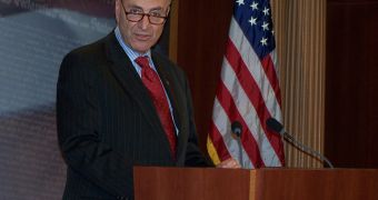 Senator Charles Schumer speaking in Washington, D.C.