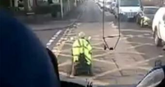 Senior Blocks Traffic Driving Mobility Scooter – Video