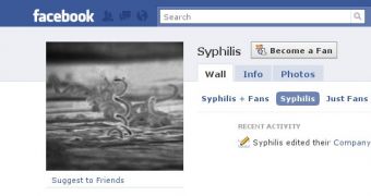 Facebook's syphilis fan page