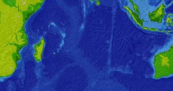 Topographic/bathymetric map of the Indian Ocean region