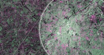 Image of Brussels captured by the ESA Sentinel-1A satellite on April 12, 2014
