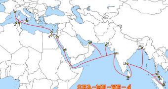 A map of the SEA-ME-WE undersea cable