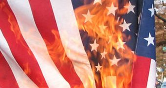 Image of burning American flag used by Shamoon malware