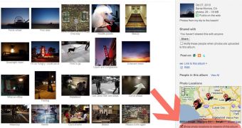 You can show the location of photos for individual albums in Picasa