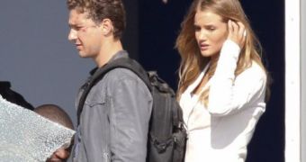 Shia LaBeouf and Rosie Huntington-Whiteley on the set of “Transformers: The Dark of the Moon”