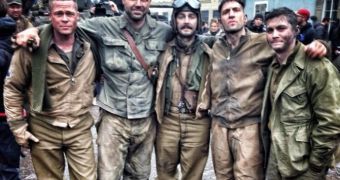 Brad Pitt and Shia LaBeouf are filming war drama “Fury” in the UK