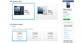 iPad mini purchase selector (screenshot)