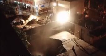 Shocking CCTV Video Reveals How Massive Sinkhole Swallows Man in China