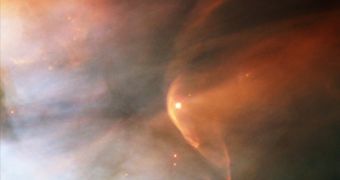 Bow shock around a very young star