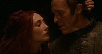 Melisandre and Stannis Baratheon from HBO's “Game of Thrones”
