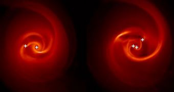 A computer simulation shows the birth of some of the universe’s first stars, some of which may still exist today