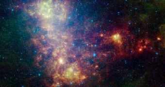 Newly released Spitzer image, showing intense stellar formation in the Small Magellanic Cloud