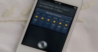 Siri giving the weather forecast in Apple's video demonstration