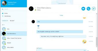 This is the new look of the Skype conversation window