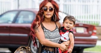 Snooki and Lorenzo, her 19-month son with fiancé Jionni LaValle